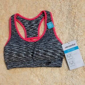 NWT ~ Marika Medium Impact Black/White Space Dye Sports Bra (Size: XS)